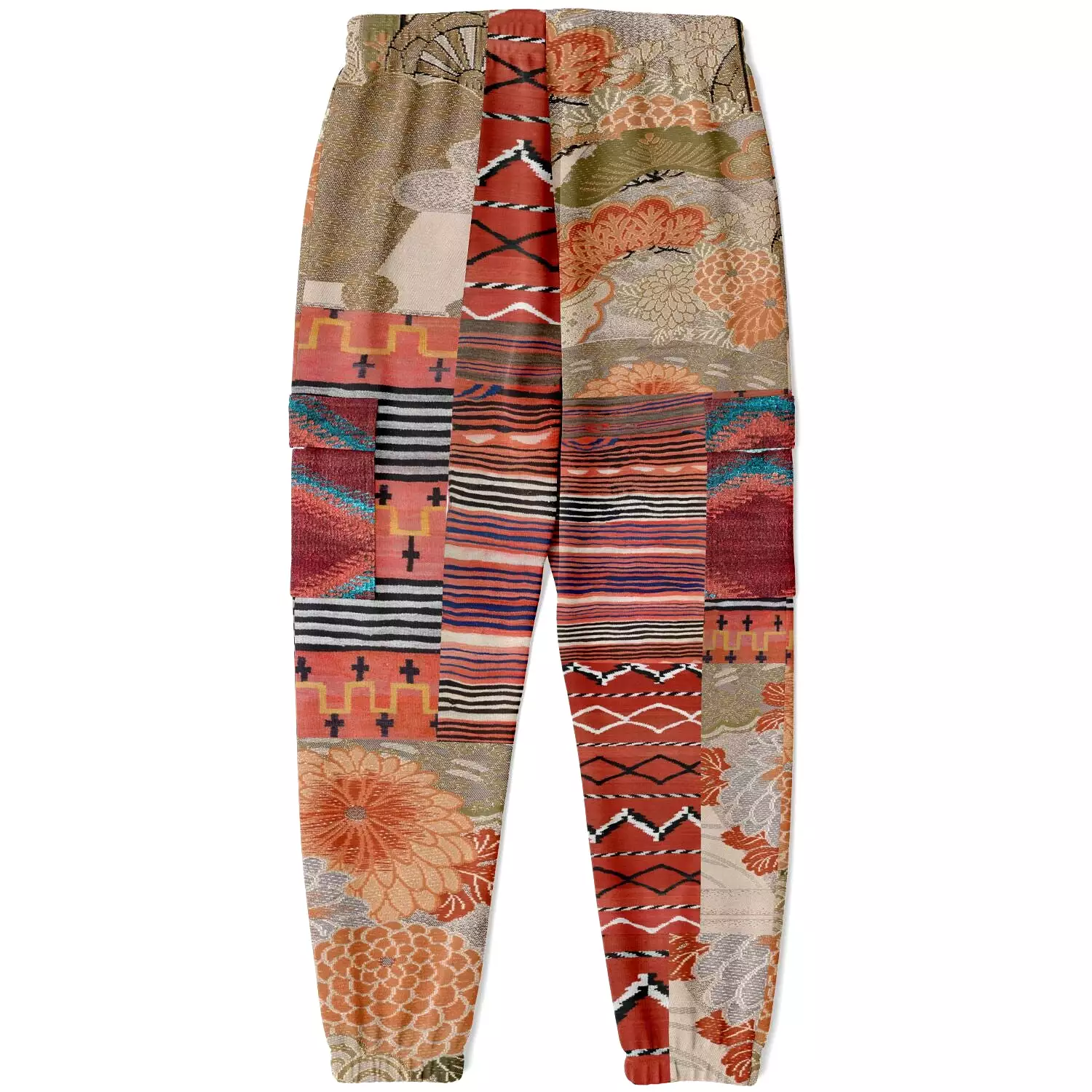 Sedona Orange Stripe Unisex Eco-Poly Cargo Joggers