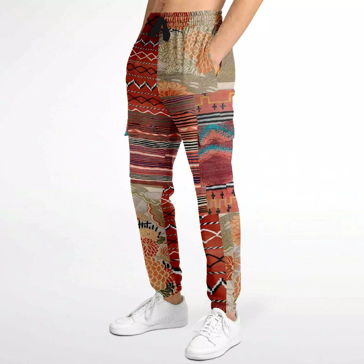 Sedona Orange Stripe Unisex Eco-Poly Cargo Joggers