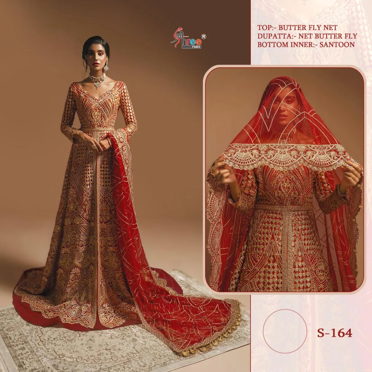 Shree Fabs S-164 Bridal Wear Pakistani Suit Collection