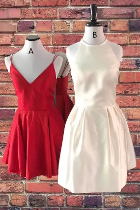 Simple Short Red Homecoming Dresses,Cocktail Dresses Classy