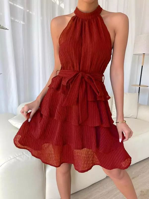 Sleeveless Ruffled Party Dress