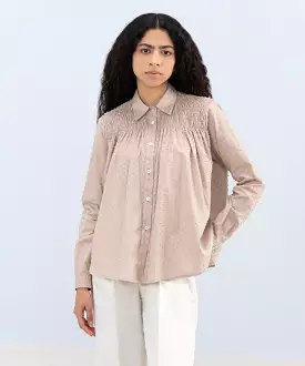 Smocked Jacquard Top