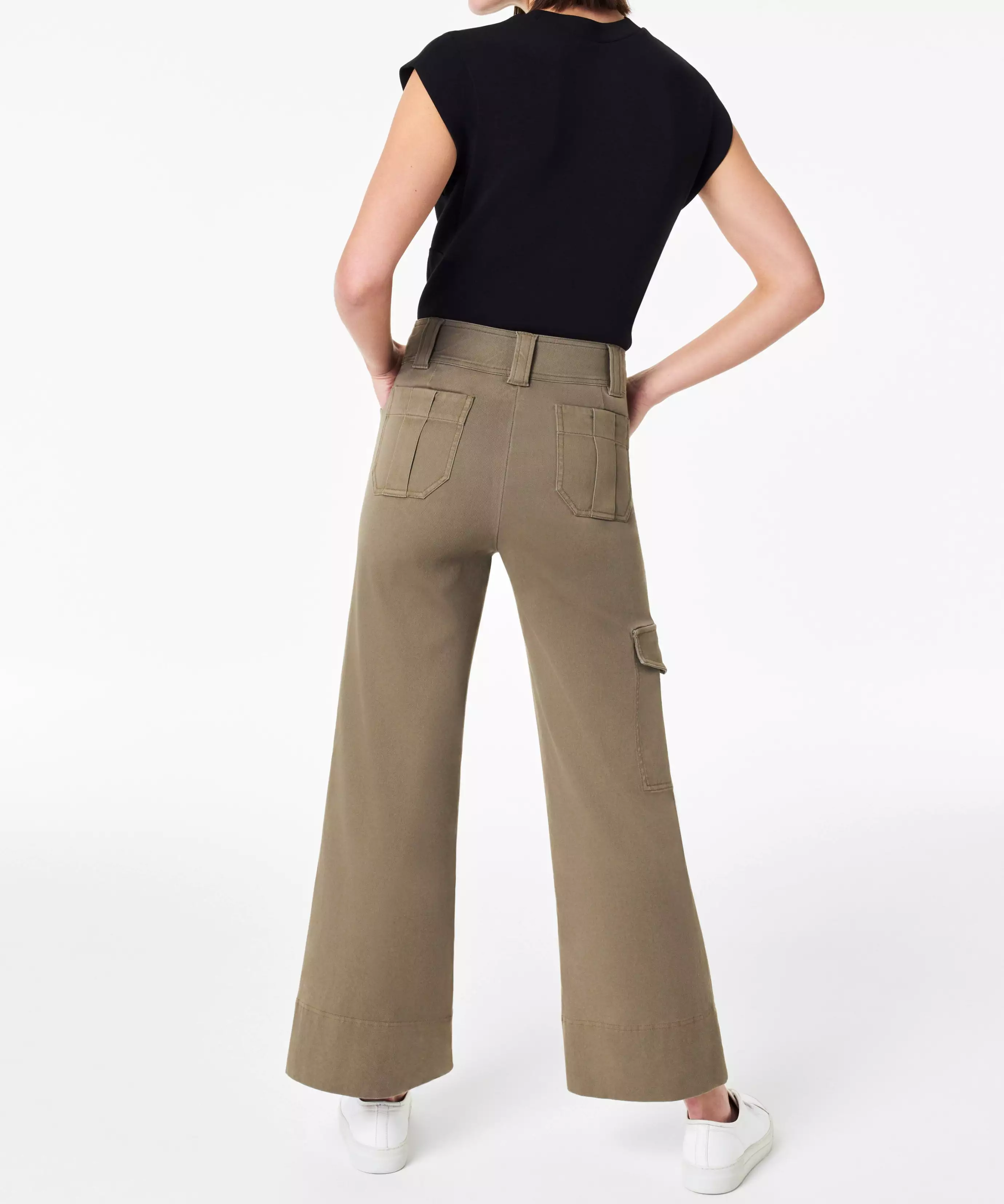 Spanx Stretch Twill Cropped Trouser - Tuscan Olive