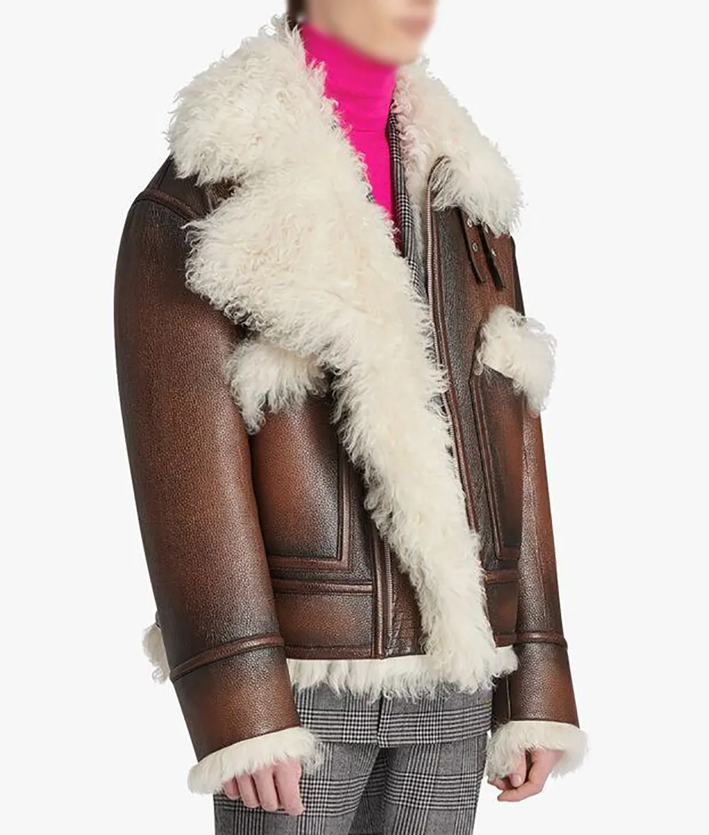 Steve Harvey Shearling Jacket - Steve Harvey Aviator Jacket