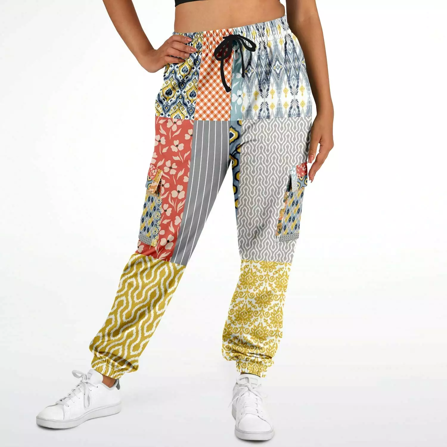 Tallulah Bankhead Yellow Patchwork Unisex Cargo Sweats