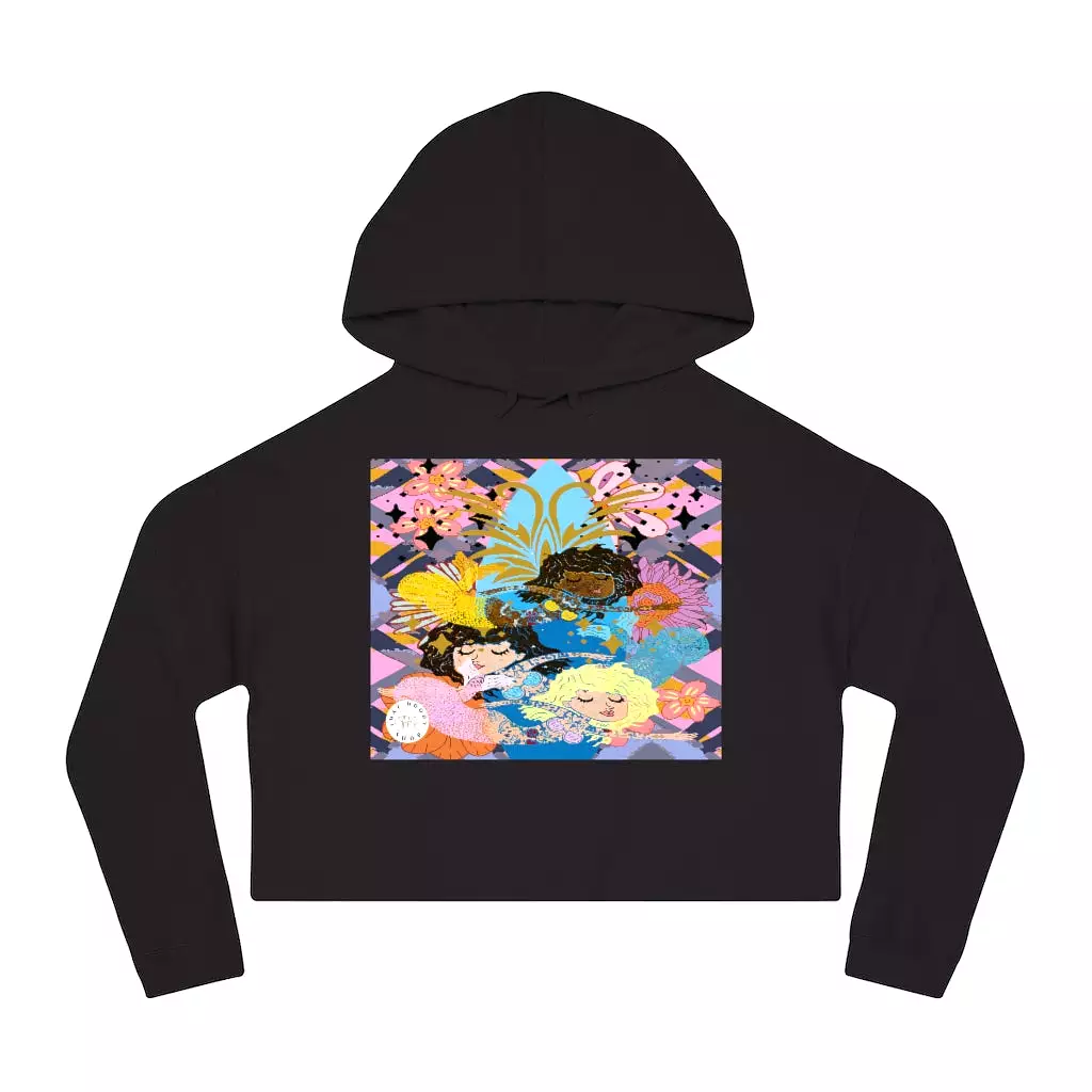 Three Mermaids Cropped Hoodie