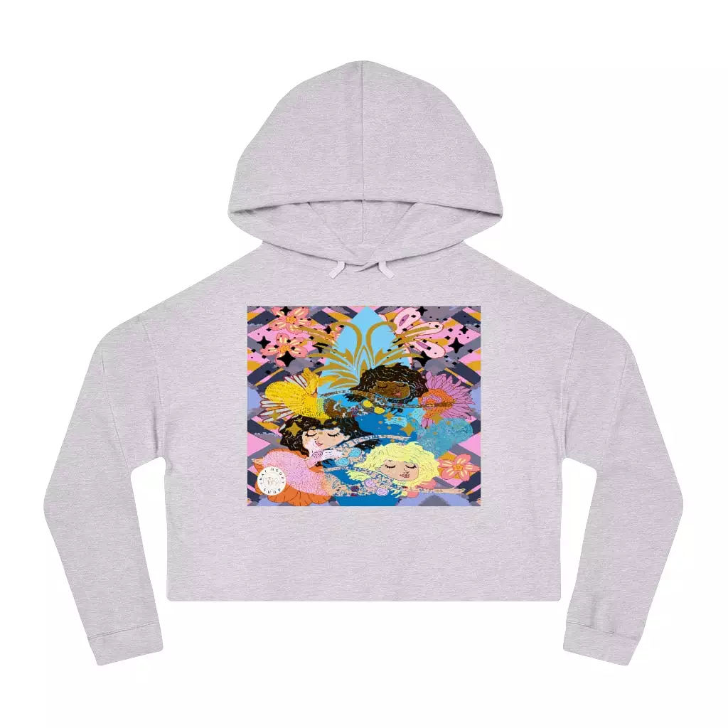 Three Mermaids Cropped Hoodie