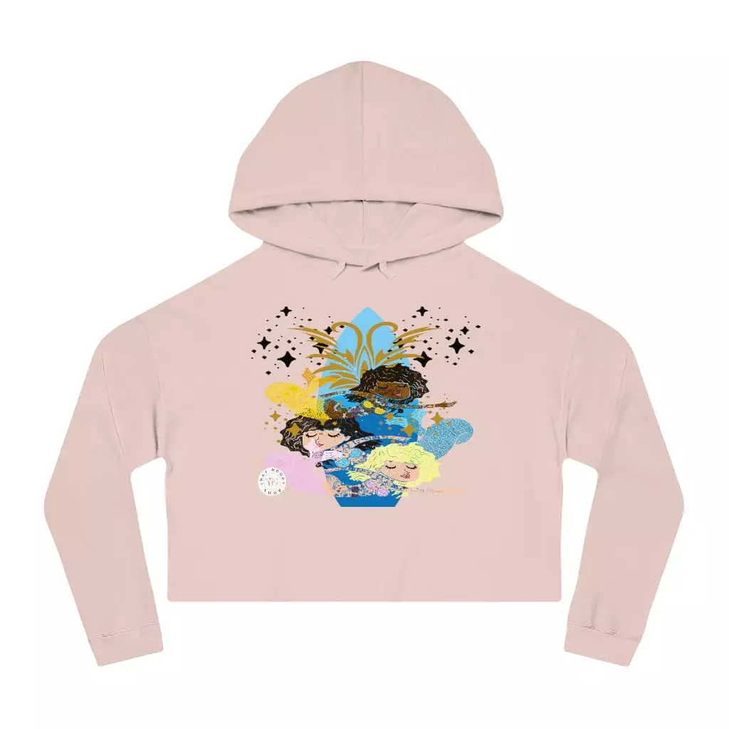 Three Mermaids Cropped Hoodie