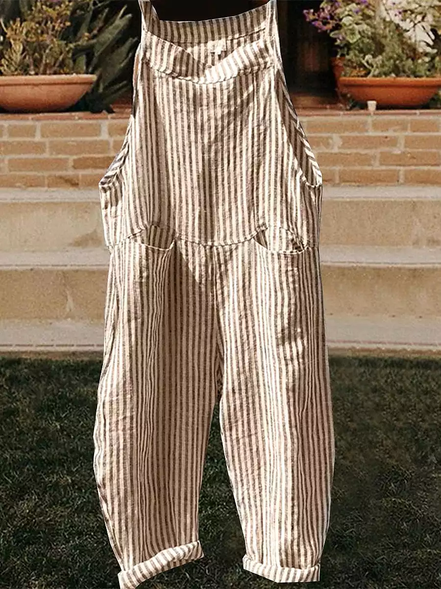 Versatile Backless Jumpsuits with Plaid and Lattice Patterns for Women