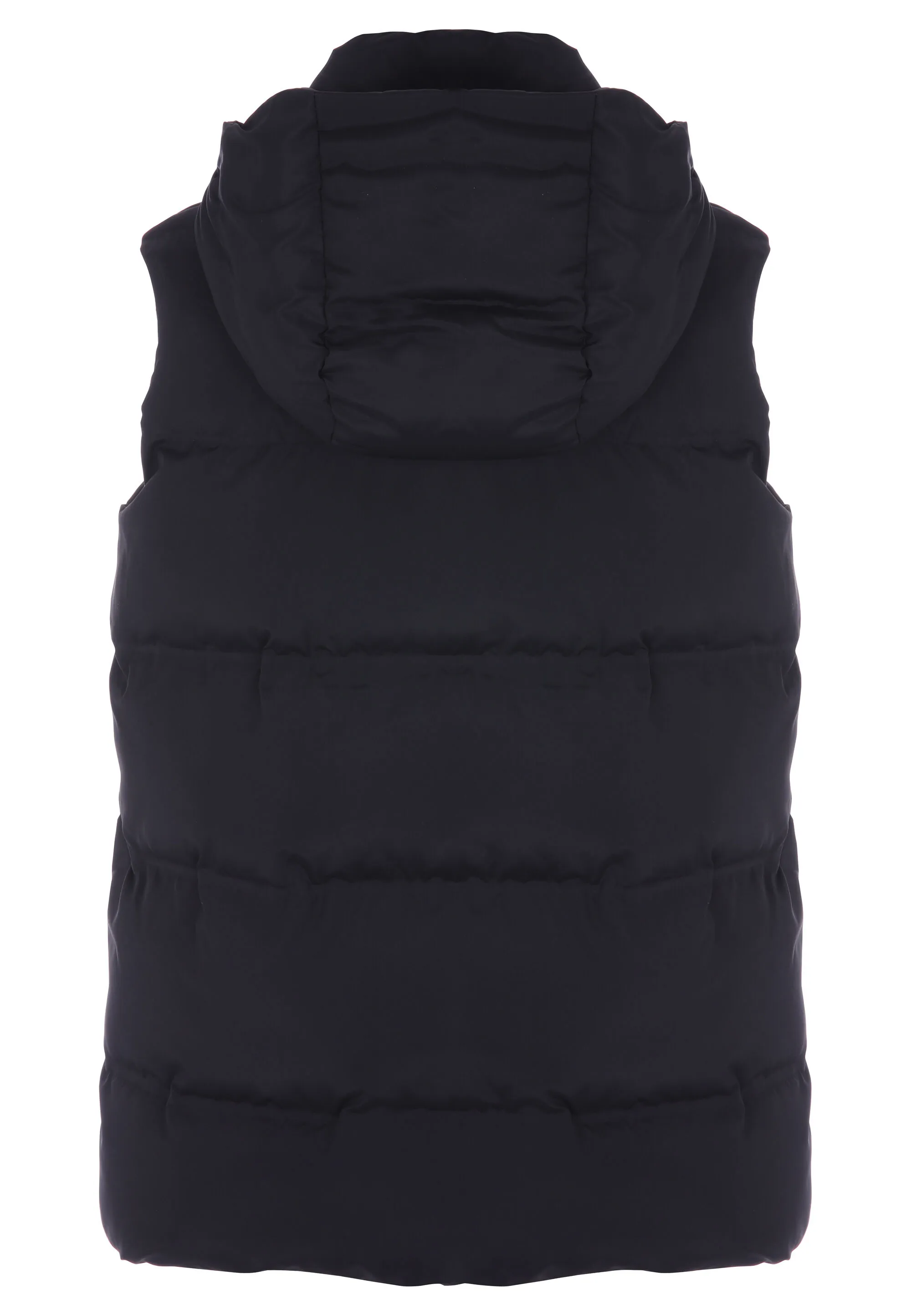 Womens Black Mid Length Padded Gilet Jacket