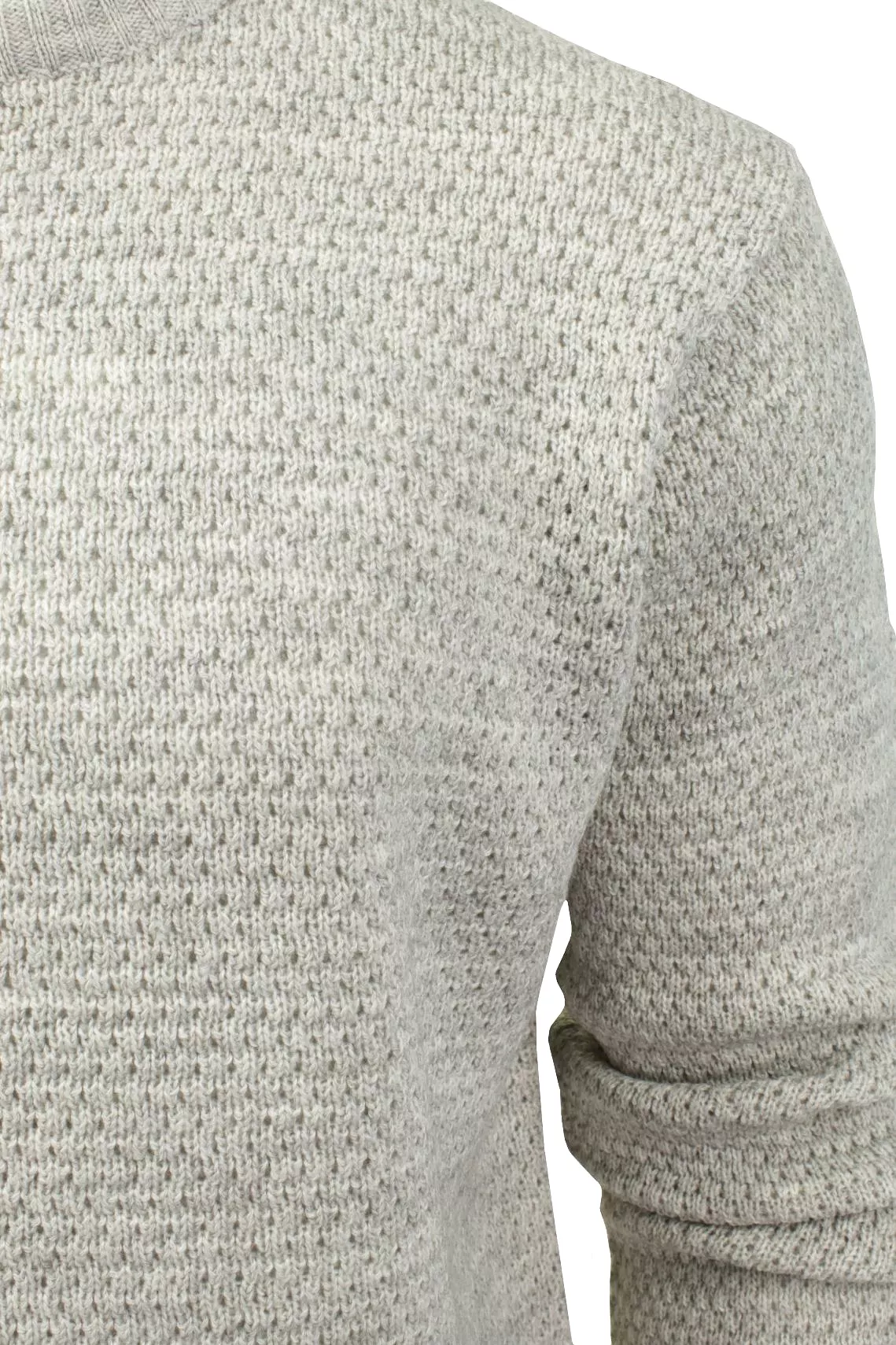 Xact Mens Crew Neck Textured Knit Jumper